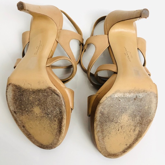 Salvatore Ferragamo Nude Strappy High Heels 8 - Picture 4 of 8